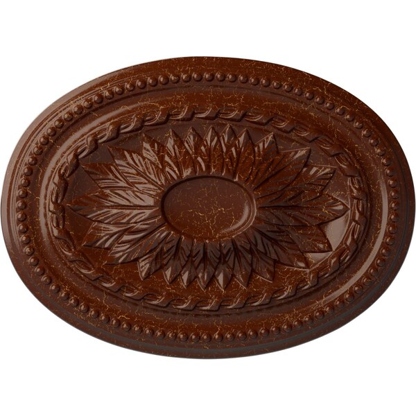 Ekena Millwork Saverne Ceiling Medallion, Hand-Painted Burnished Mahogany Crackle, 18 1/2"W x 13 1/2"H x 1 7/8"P CM18SABMC - main